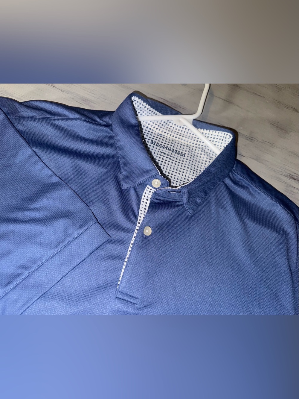 Mizzen+Main Men’s L Blue Classic Fit Performance Golf Polo